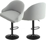 Square Saddle Bar Stool Covers Set of 2, Stretch Jacquard Washable Seat Slipcovers, Gray Pattern 2