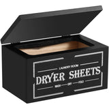 Wooden Dryer Sheet Holder with Lid, Laundry Room Softener Sheet Organizer, Black 7.87 In In Australia - Darrahopens