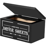 Wooden Dryer Sheet Holder with Lid, Laundry Room Softener Sheet Organizer, Black 7.87 In In Australia - Darrahopens