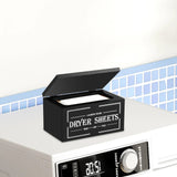 Wooden Dryer Sheet Holder with Lid, Laundry Room Softener Sheet Organizer, Black 7.87 In
