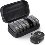 7 Day AM PM Pill Organizer, Large Travel Weekly Pill Case with Zipper Bag for Vitamins, Black In Australia - Darrahopens