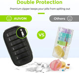 7 Day AM PM Pill Organizer, Large Travel Weekly Pill Case with Zipper Bag for Vitamins, Black In Australia - Darrahopens