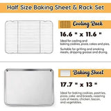 Half Sheet Baking Pan with Rack, Stainless Steel Oven Cookie Sheet Set for Cooking, 18 x 13 In In Australia - Darrahopens