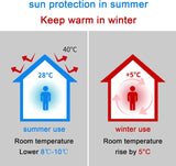 Blackout Window Film, Reusable Suction Cup UV Heat Privacy Glass Film, Silver 27.56 x 51.18 In