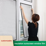 Blackout Window Film, Reusable Suction Cup UV Heat Privacy Glass Film, Silver 27.56 x 51.18 In In Australia - Darrahopens