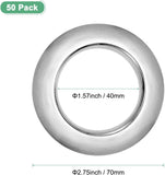 50 Pack Curtain Grommets, Plastic Snap Rings with Silencing Ring, Gloss Silver 1-9/16 In In Australia - Darrahopens