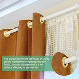 50 Pack Curtain Grommets, Plastic Snap Rings with Silencing Ring, Gloss Silver 1-9/16 In