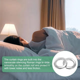 50 Pack Curtain Grommets, Plastic Snap Rings with Silencing Ring, Gloss Silver 1-9/16 In