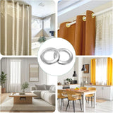 50 Pack Curtain Grommets, Plastic Snap Rings with Silencing Ring, Gloss Silver 1-9/16 In