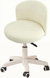 Round Back Chair Cover, Stretch Slipcover for Swivel Salon Vanity Stool, White 13-15 In In Australia - Darrahopens