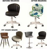 Round Back Chair Cover, Stretch Slipcover for Swivel Salon Vanity Stool, White 13-15 In In Australia - Darrahopens