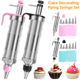 Cake Decorating Syringe Set, Stainless Steel Icing Dispenser with 6 Nozzles 3 Scrapers, Black In Australia - Darrahopens