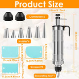 Cake Decorating Syringe Set, Stainless Steel Icing Dispenser with 6 Nozzles 3 Scrapers, Black In Australia - Darrahopens