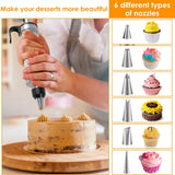 Cake Decorating Syringe Set, Stainless Steel Icing Dispenser with 6 Nozzles 3 Scrapers, Black In Australia - Darrahopens