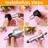 Cake Decorating Syringe Set, Stainless Steel Icing Dispenser with 6 Nozzles 3 Scrapers, Black In Australia - Darrahopens