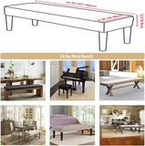 Dining Bench Cover, Stretch Velvet Washable Seat Protector for Dining Room, Yellow 42-55 In