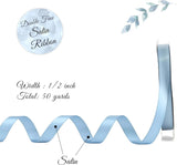 Double Face Satin Ribbon, Polyester Gift Wrapping Wedding Craft Ribbon, Dusty Blue 1/2 In x 50 Yd