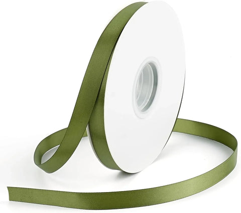 Double Face Satin Ribbon, Polyester Craft Ribbon for Wedding Gift Wrap, Olive Green 1/2 In x 50 Yd In Australia - Darrahopens