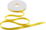 Double Face Satin Ribbon, Polyester Gift Wrapping Wedding Craft Ribbon, Yellow 1/2 In x 50 Yd