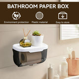 Wall Mounted Enclosed Toilet Paper Holder, Waterproof Roll Protector with Phone Shelf, Black In Australia - Darrahopens