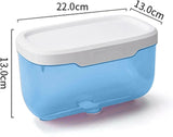 Wall Mounted Enclosed Toilet Paper Holder, Waterproof Roll Protector with Phone Shelf, Blue