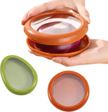 2 Pack Avocado Onion Storage Containers, Reusable Fridge Keepers with Tight Seal, Green Brown In Australia - Darrahopens
