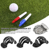 8 Piece Golf Ball Alignment Marker Kit, ABS Line Drawing Stencils and 4 Pens for Putting Practice