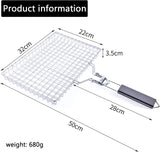 Large Stainless Steel Grill Basket, Folding BBQ Rack with Detachable Handle, 12.6 x 9.45 x 2 In In Australia - Darrahopens