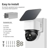 2 Pack Gutter Mount Brackets, Stainless Steel Drill Free Holder for Solar Security Cameras