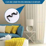2 Pack Double Curtain Rod Brackets, Heavy Duty Metal Holders for 1 In and 5/8 In Rods, Black