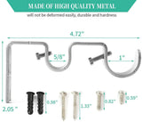 2 Pack Double Curtain Rod Brackets, Heavy Duty Metal Holders for 1 In and 5/8 In Rods, Silver In Australia - Darrahopens