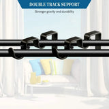 6 Pack Double Curtain Rod Brackets, Heavy Duty Metal Holders for 1 In and 5/8 In Rods, Black In Australia - Darrahopens