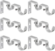6 Pack Double Curtain Rod Brackets, Heavy Duty Metal Holders for 1 In and 5/8 In Rods, Silver In Australia - Darrahopens