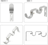 6 Pack Double Curtain Rod Brackets, Heavy Duty Metal Holders for 1 In and 5/8 In Rods, Silver In Australia - Darrahopens