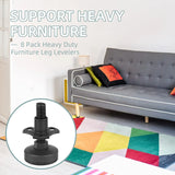 8 Pack Heavy Duty Furniture Levelers, 3/8-16 Adjustable Leg Levelers for Tables Chairs, Black In Australia - Darrahopens