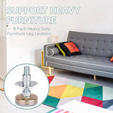 8 Pack Heavy Duty Furniture Levelers, 3/8-16 Adjustable Leg Levelers for Tables Chairs, Silver In Australia - Darrahopens