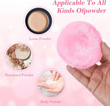 4 Pack Large Body Powder Puffs, Soft Fluffy Washable Wet Dry Makeup Puffs, 3.5 Inch 4 Colors