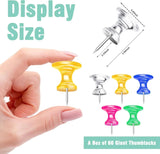 60 Pcs Large Push Pins, Jumbo Plastic Head Stainless Steel Thumb Tacks, Mixed Colors 1 Inch In Australia - Darrahopens