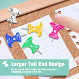 60 Pcs Large Push Pins, Jumbo Plastic Head Stainless Steel Thumb Tacks, Mixed Colors 1 Inch