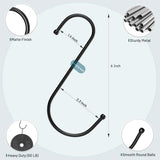 12 Pack Large S Hooks, 6 Inch Heavy Duty Reversible Metal Hanging Hooks for Plants Kitchen, Black In Australia - Darrahopens