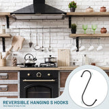 12 Pack Large S Hooks, 6 Inch Heavy Duty Reversible Metal Hanging Hooks for Plants Kitchen, Black In Australia - Darrahopens