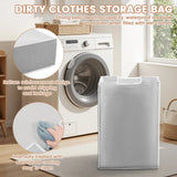 3 Pcs Laundry Sorter Cart Replacement Bags, Heavy Duty Oxford Hamper Liners for 3 Section Carts, Gray