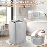 3 Pcs Laundry Sorter Cart Replacement Bags, Heavy Duty Oxford Hamper Liners for 3 Section Carts, Gray