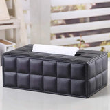 Leather Tissue Box Holder, Rectangular Cover with Lid for Home Office Car Tabletop, Black 2 In Australia - Darrahopens