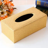 Leather Tissue Box Holder, Rectangular Cover with Lid for Home Office Car Tabletop, Gold Clouds In Australia - Darrahopens