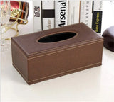 Leather Tissue Box Holder, Rectangular Cover with Lid for Home Office Car Tabletop, Brown 4