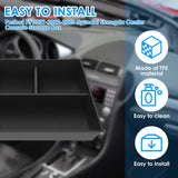 Lower Center Console Organizer Tray, Non Slip Waterproof TPE Car Storage Box Insert, Black