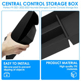 Lower Center Console Organizer Tray, Non Slip Waterproof TPE Car Storage Box Insert, Black