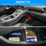 Lower Center Console Organizer Tray, Non Slip Waterproof TPE Car Storage Box Insert, Black