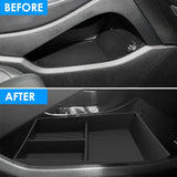 Lower Center Console Organizer Tray, Non Slip Waterproof TPE Car Storage Box Insert, Black